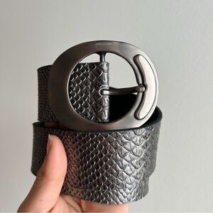y2k silver Croc/snakeskin  glam grunge belt